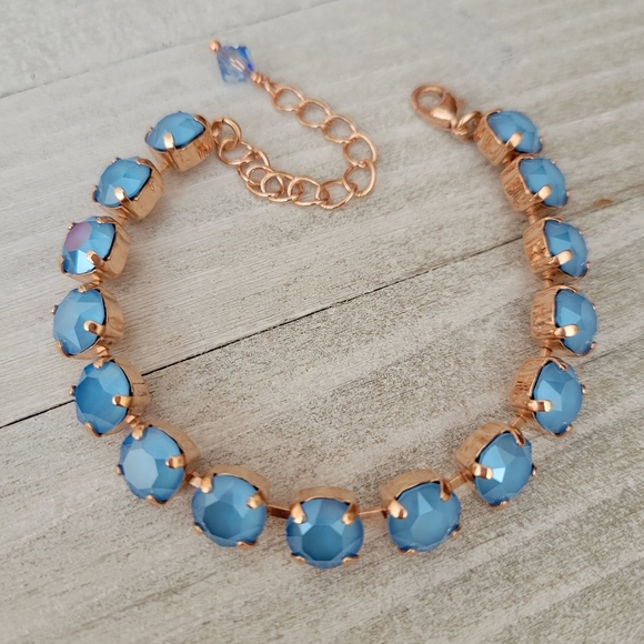 Austrian Crystal Tennis Bracelet in Rose Gold - Picture 10 of 10